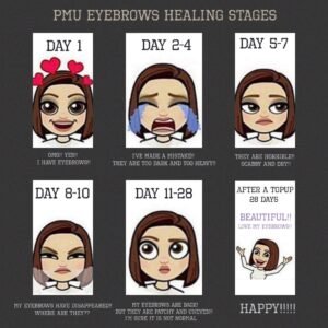pmu eyebrows healing stages